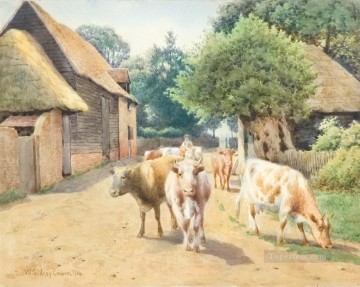 牛 雄牛 Painting - ウィリアム・シドニー・クーパーの牛